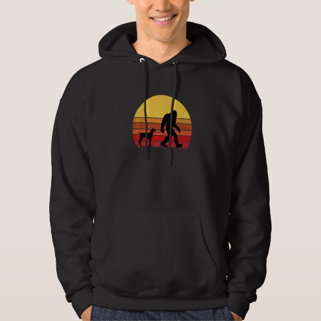 Tysk Korthårig Pointer Retro Hund Hoodie (Framsida)