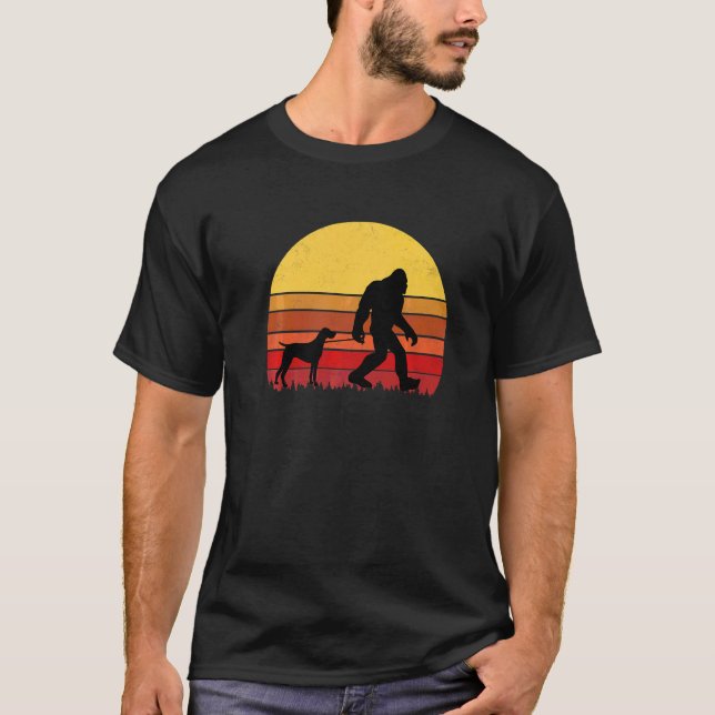 Tysk Korthårig Pointer Retro Hund T Shirt (Framsida)