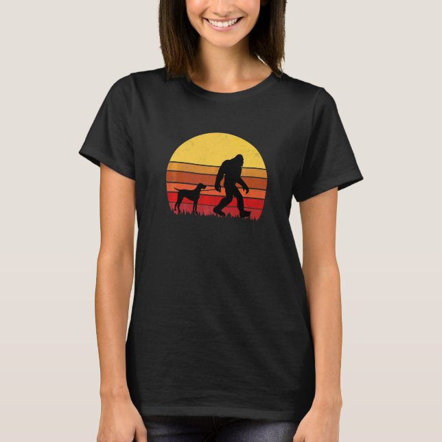 Tysk Korthårig Pointer Retro Hund T Shirt (Framsida)