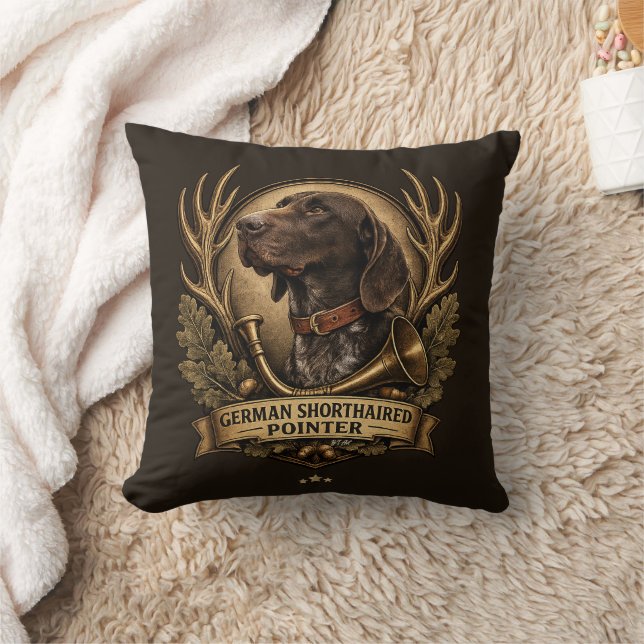 Tysk korthårig stående pointer Logo Kudde (Filt)