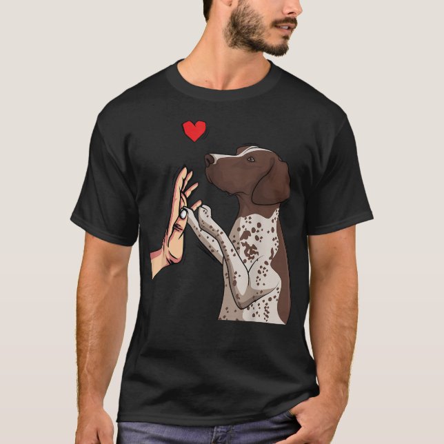 Tysk korthårig stövare Kärlek GSP Hund Mamma Flick T Shirt (Framsida)