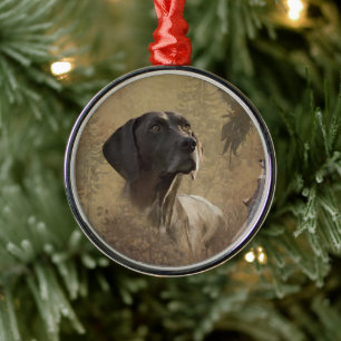 Tysk kortherad pekare GSP Metall Ornament