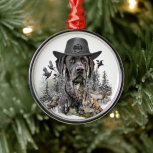Tysk kortherad pekare GSP Metall Ornament