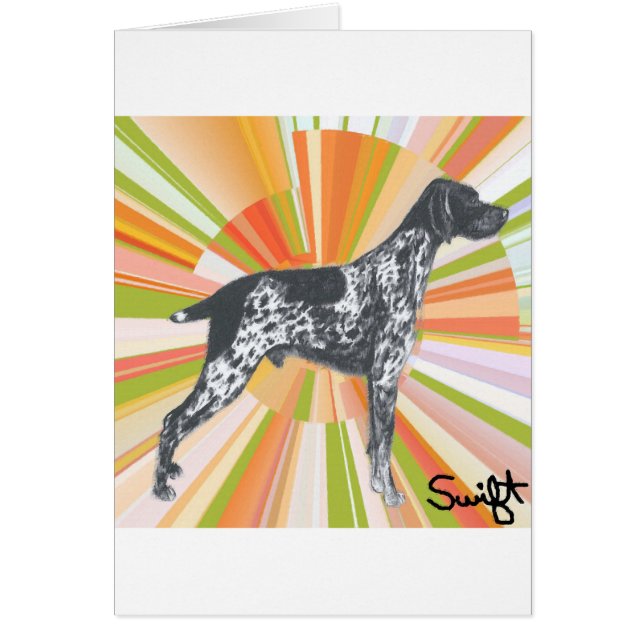 Tysk kortherad-pekare hälsningskort (Framsidan)