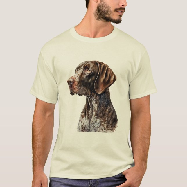 Tysk kortherad-pekare t shirt (Framsida)