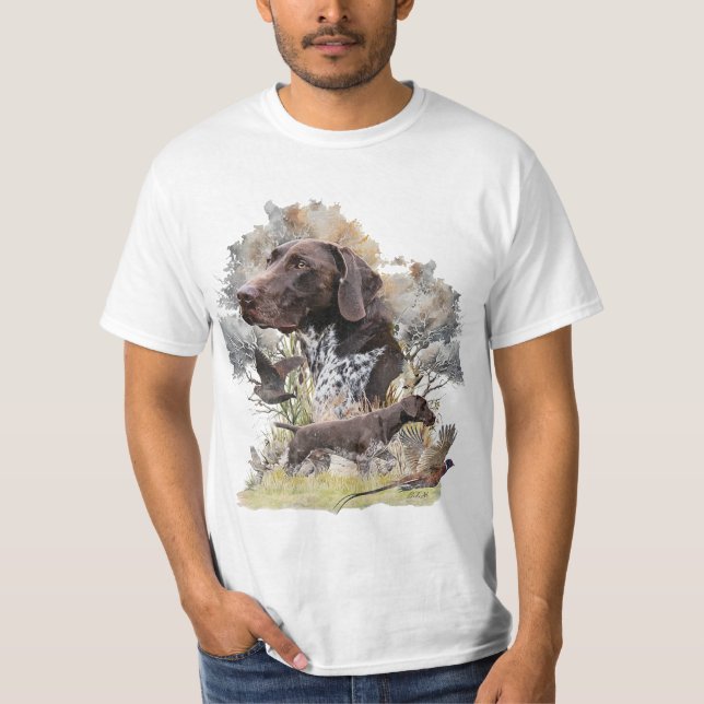 Tysk kortherad-pekare t shirt (Framsida)