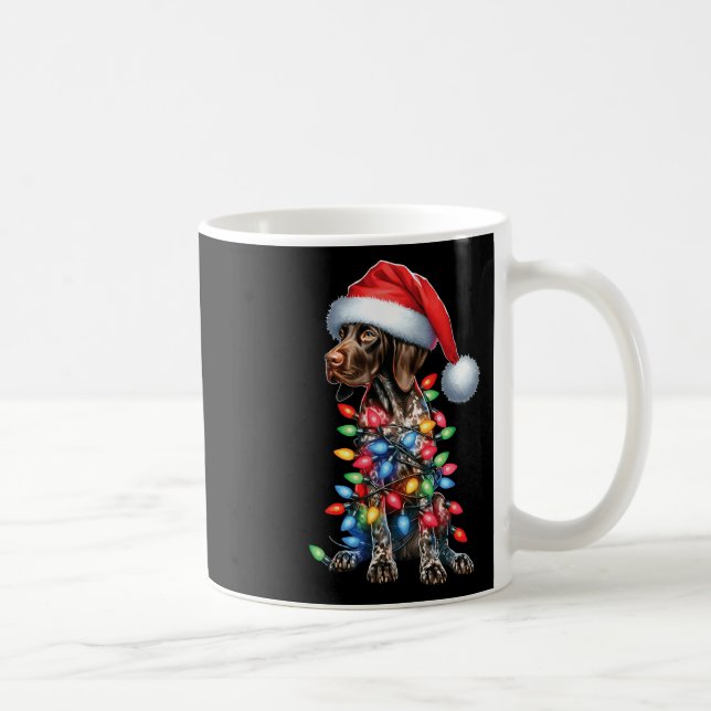 Tysk kortherad Pointerdog Älskare Santa Hat Chr Kaffemugg (Höger)