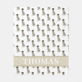 Tysk korthögtalare (lever och vitt) fleecefilt