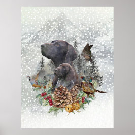 Tysk korthögtalare på vintern poster