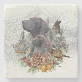 Tysk korthögtalare på vintern stenunderlägg