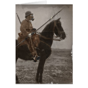 Tysk lancer on Horseback Hälsningskort
