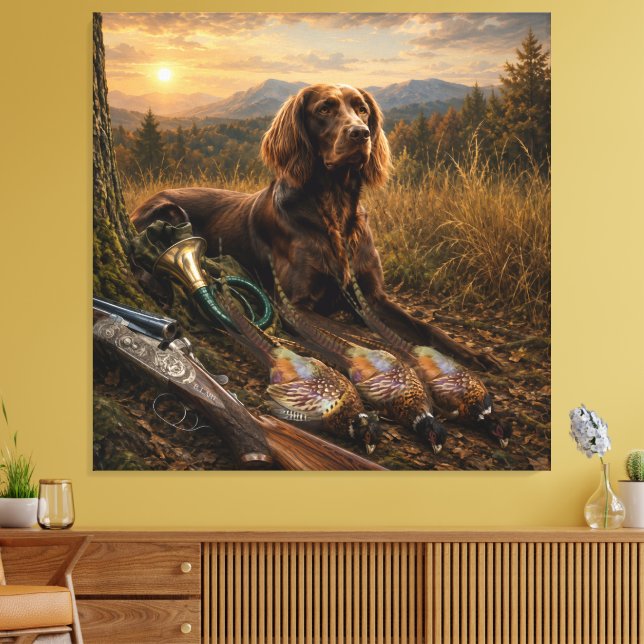 Tysk långhårig pointer jaktkamrat canvastryck (Insitu (Vardagsrum))