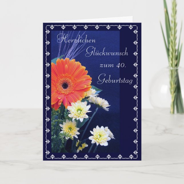 Tysk: Lycklig40th/50th… födelsedag Kort (Framsida)