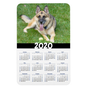 Tysk magnet för kalender för herdehund 2020
