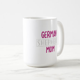 Tysk mamma rolig hundälskare rosa typografi kaffe kaffemugg