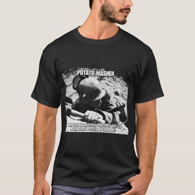 Tysk Masher" T-tröja "för potatis WW2 T Shirt (Framsida)