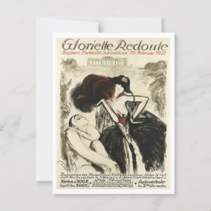 Tysk Mode Klubb Deco 1920-talets Vintage Inspired Vykort