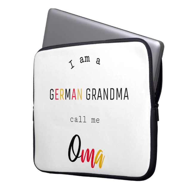 Tysk mormor / Oma elektronikväska Laptop Fodral (Framsidan Vänster)