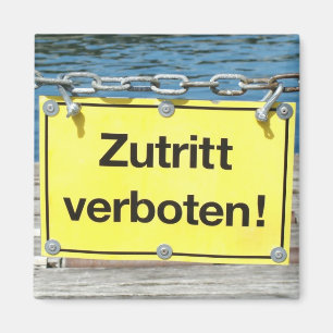 Tysk "no entry"-skylt - kylmagnet magnet