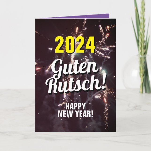 Tysk nyårslösning 2024 Skicka via texthämtning Helgkort (Framsida)