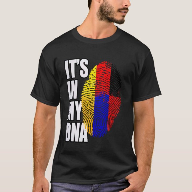 Tysk och armenisk DNA-arvflagga T Shirt (Framsida)
