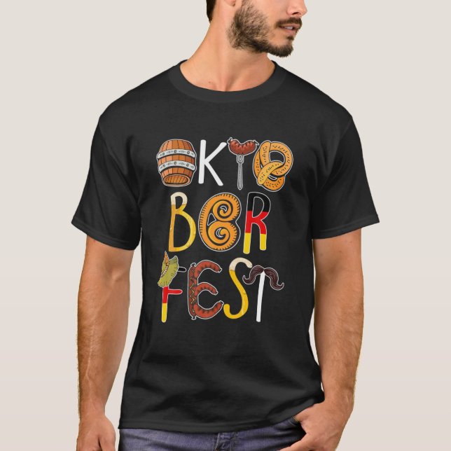 Tysk Oktoberfest Funny Oktoberfest Costume Manar O T Shirt (Framsida)