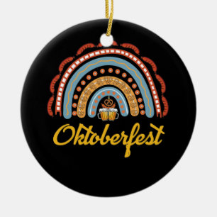 Tysk Oktoberfest Sause Pretzel Beer Vintage Julgransprydnad Keramik