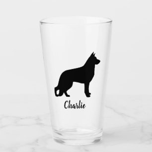 Tysk personlig för herdehundSilhouette GSD Glaskopp