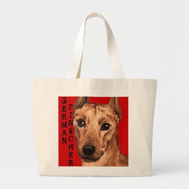 Tysk Pinscher Färg Block Jumbo Tygkasse (Framsidan)