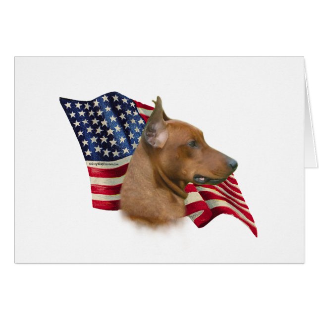 Tysk Pinscher Flagga Hälsningskort (Framsidan Horizontal)