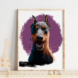 Tysk Pinscher Hund Porträtt | Hund Porträtt Wall P Poster