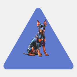 Tysk Pinscher Hund Triangelformat Klistermärke