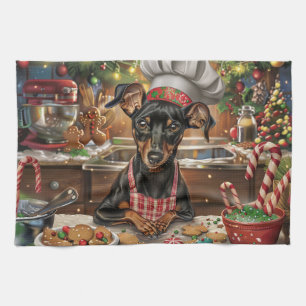 Tysk pinscher julbak: Festlig jul Kökshandduk