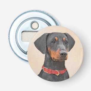 Tysk Pinscher Målning Original Djur Konst Flasköppnare