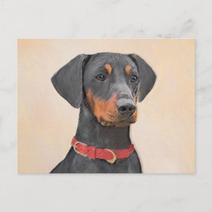 Tysk pinscher-målning Original djurkonst Vykort
