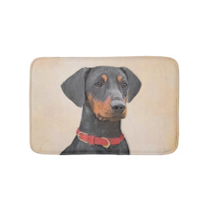 Tysk Pinscher Painting Original Animal Art Art Badrumsmatta