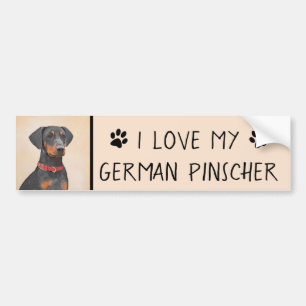 Tysk Pinscher Painting Original Animal Art Art Bildekal