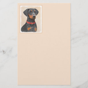 Tysk Pinscher Painting Original Animal Art Art Brevpapper
