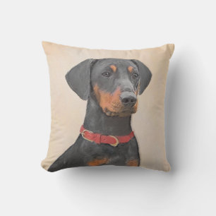 Tysk Pinscher Painting Original Animal Art Art Kudde