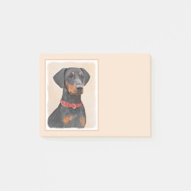 Tysk Pinscher Painting Original Animal Art Art Post-it Block (Framsida)