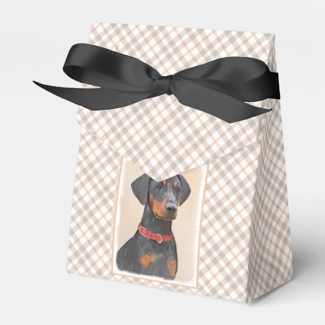 Tysk Pinscher Painting Original Animal Art Art Presentaskar (Framsidan Sidan)