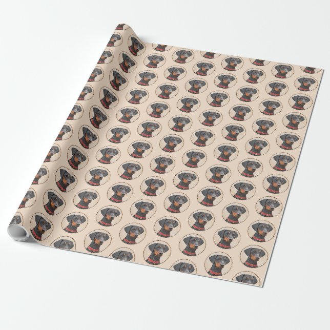 Tysk Pinscher Painting Original Animal Art Art Presentpapper (Utrullad)