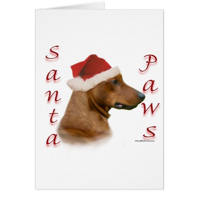 Tysk Pinscher Santa Tassar Hälsningskort (Framsidan)