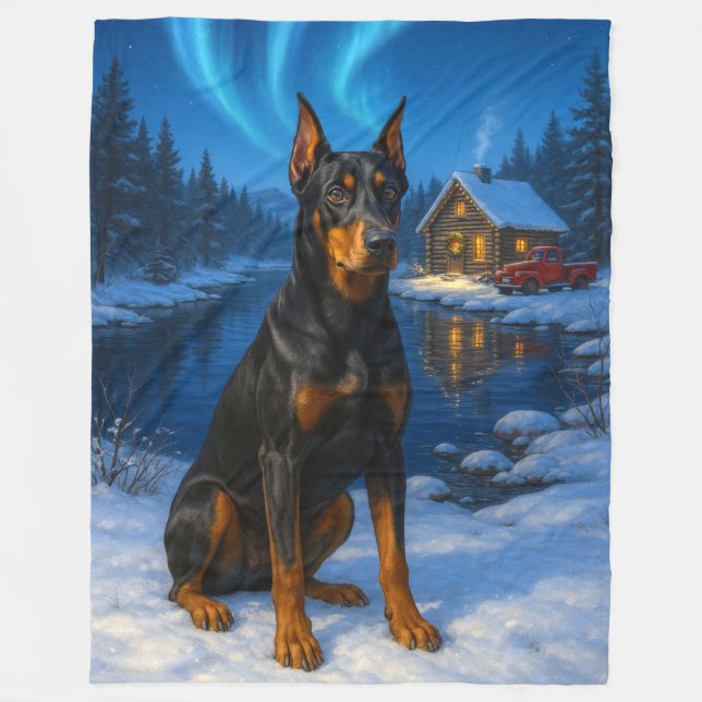 Tysk Pinscher Semester  Fleecefilt (Framsidan)