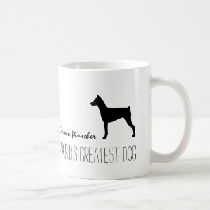 Tysk Pinscher Silhouette Världsmästare Hund Kaffemugg