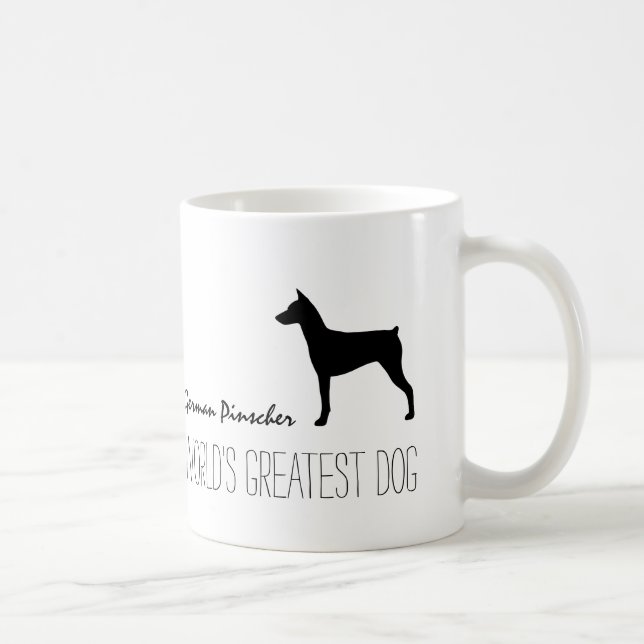 Tysk Pinscher Silhouette Världsmästare Hund Kaffemugg (Höger)