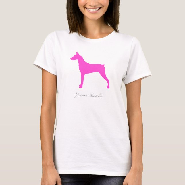Tysk PinscherT-tröja (den rosor anslöt versionen) T-shirt (Framsida)