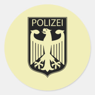 Tysk polis Eagle Runt Klistermärke