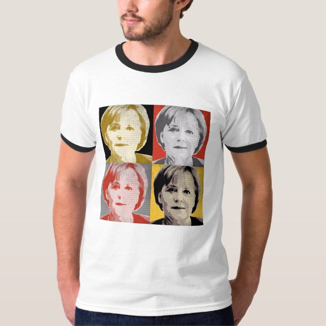 Tysk popkonst Angela Merkel - - T Shirt (Framsida)