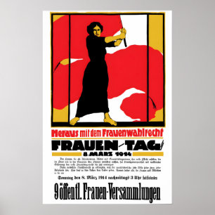 Tysk poster för kvinnlig rösträtt 1914 Feminism Ko